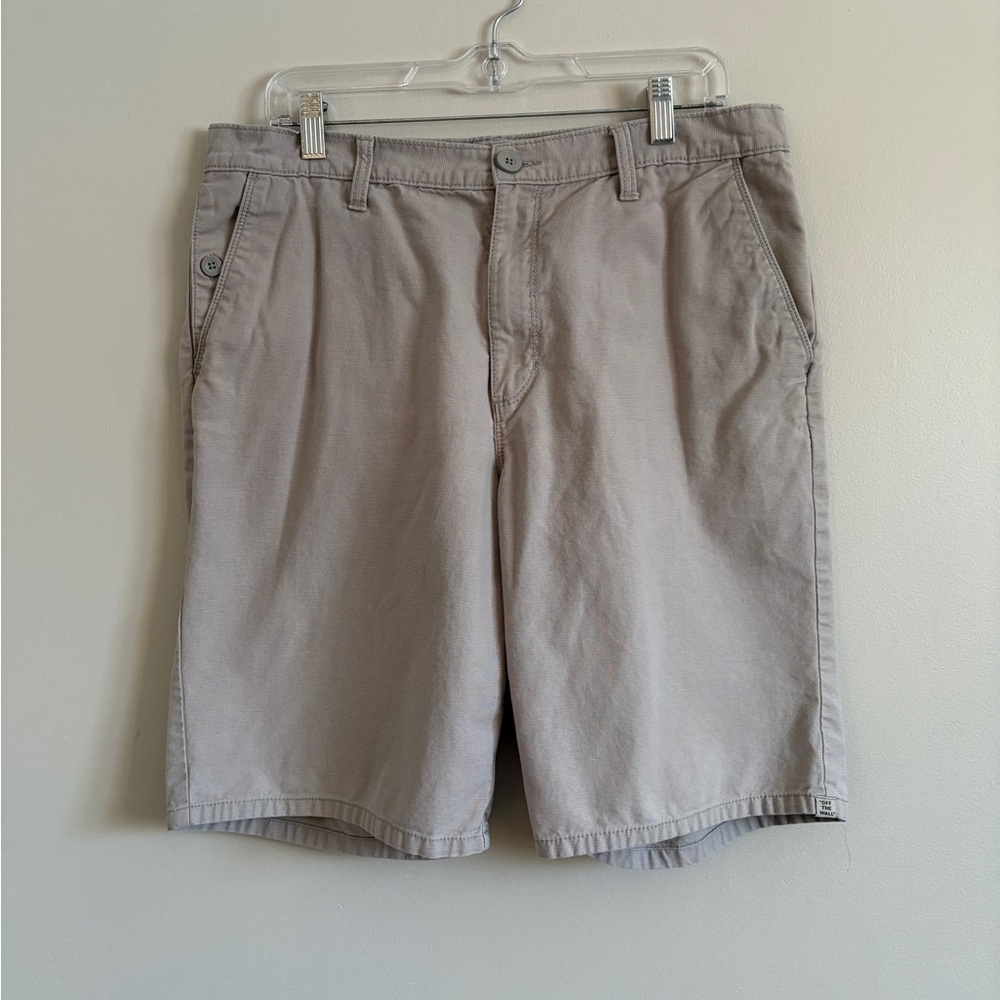 Vans Off The Wall Mens Chino Shorts Size 34 Khaki Tan Pockets Casual Skater